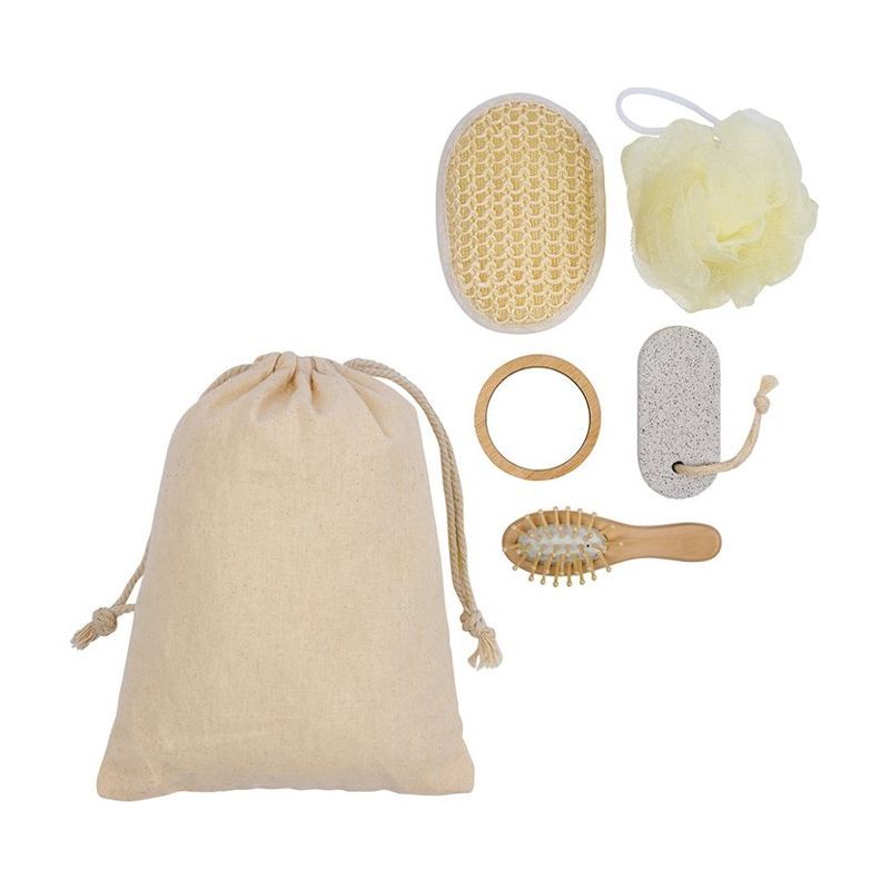 5-Piece Spa Kit with Bamboo Mirror