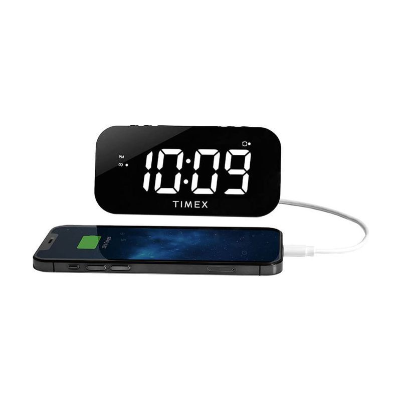 Timex Dual Alarm Clock With Jumbo Display and USB Charging