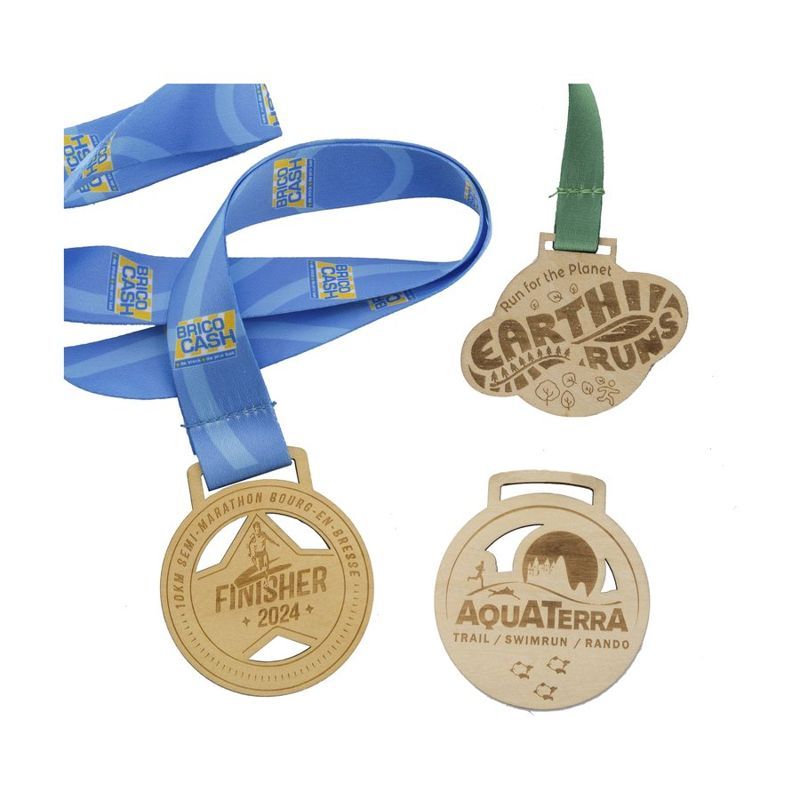 Custom Engraved Wood Medal 1-1/2"