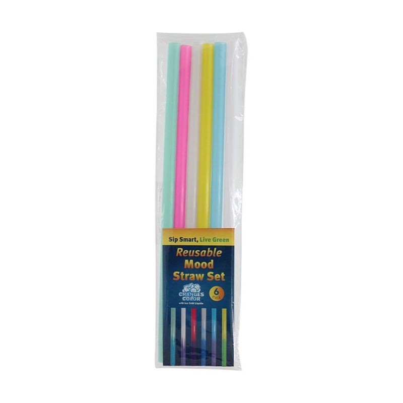 Reusable Mood Straws, 6 Pack
