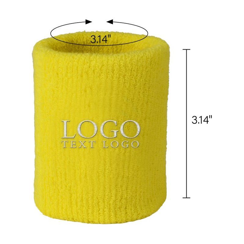 Terry Sweatband Wristband with Embroidered Logo