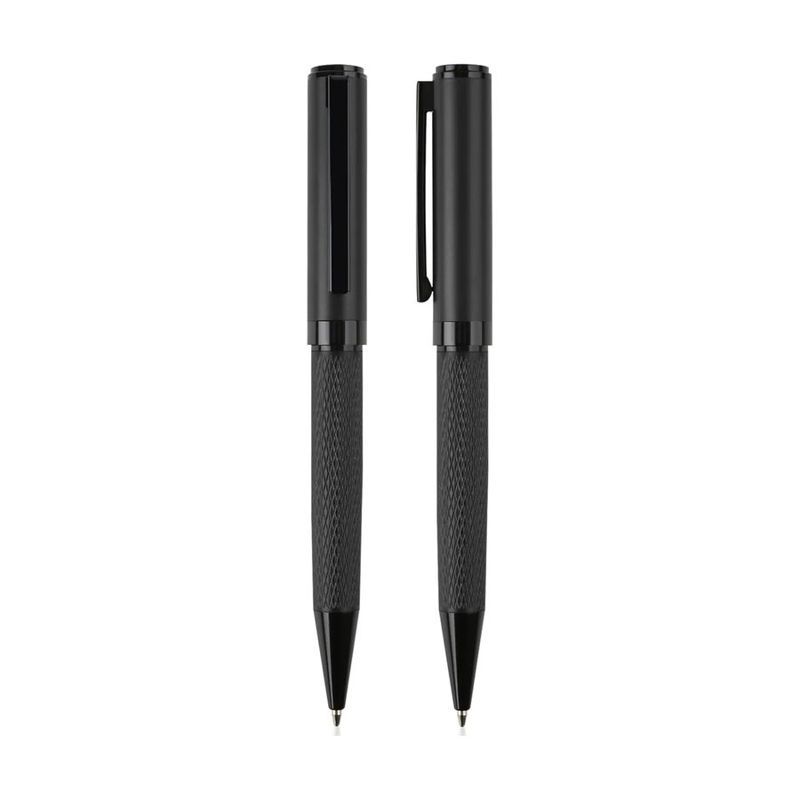 Diamond Pattern Gunmetal Pen Gift Set