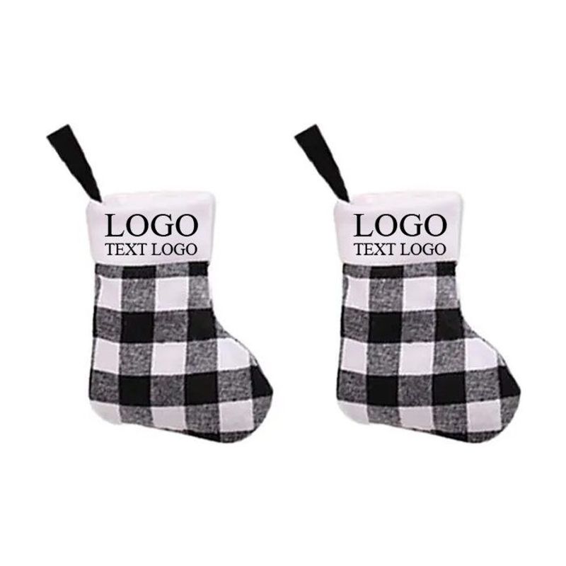 Plaid Christmas Stocking Ornament, Small