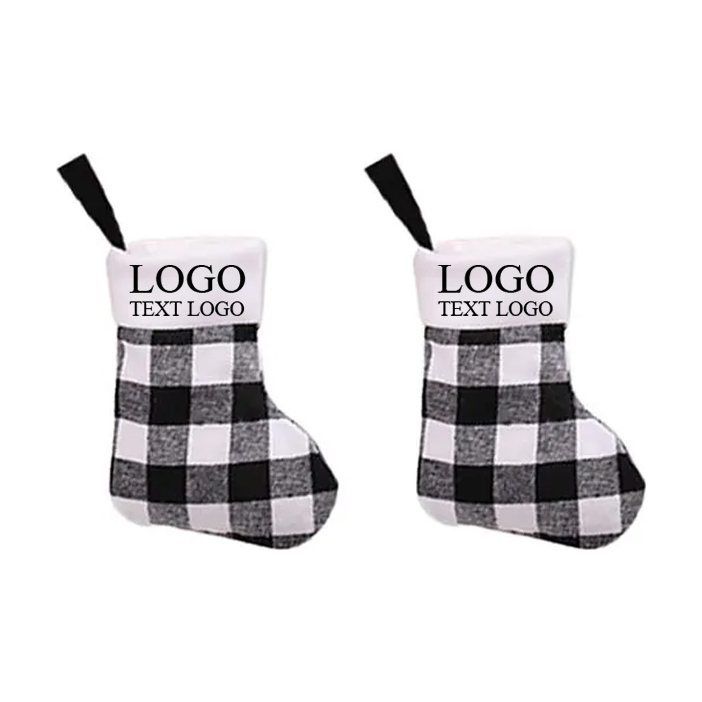 Plaid Christmas Stocking Ornament, Small