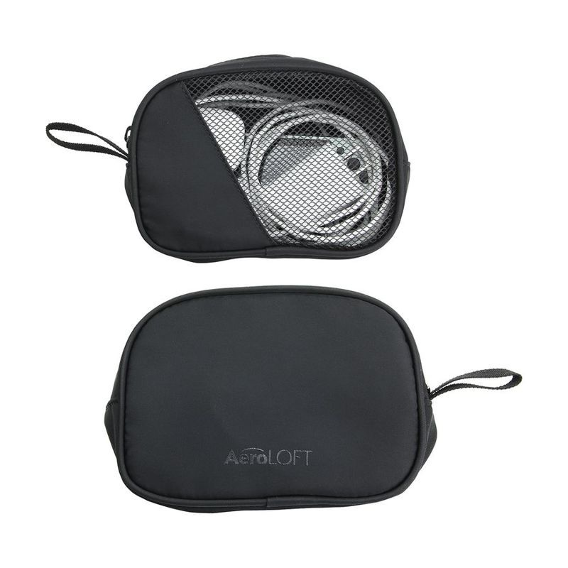 Jet Black Tech Organizer Mesh Pouch