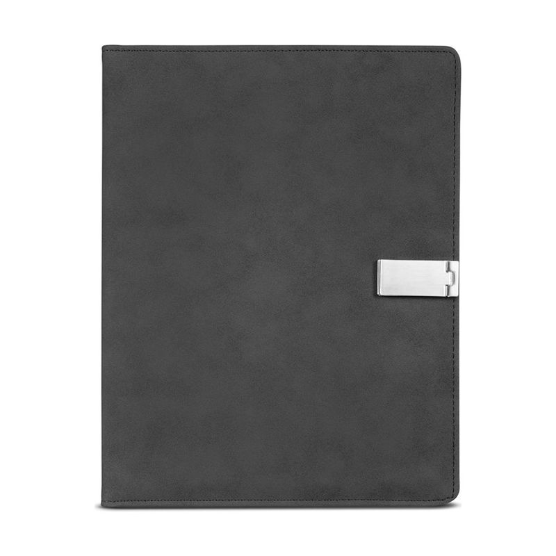 Refillable Faux Suede Journal with Phone Stand