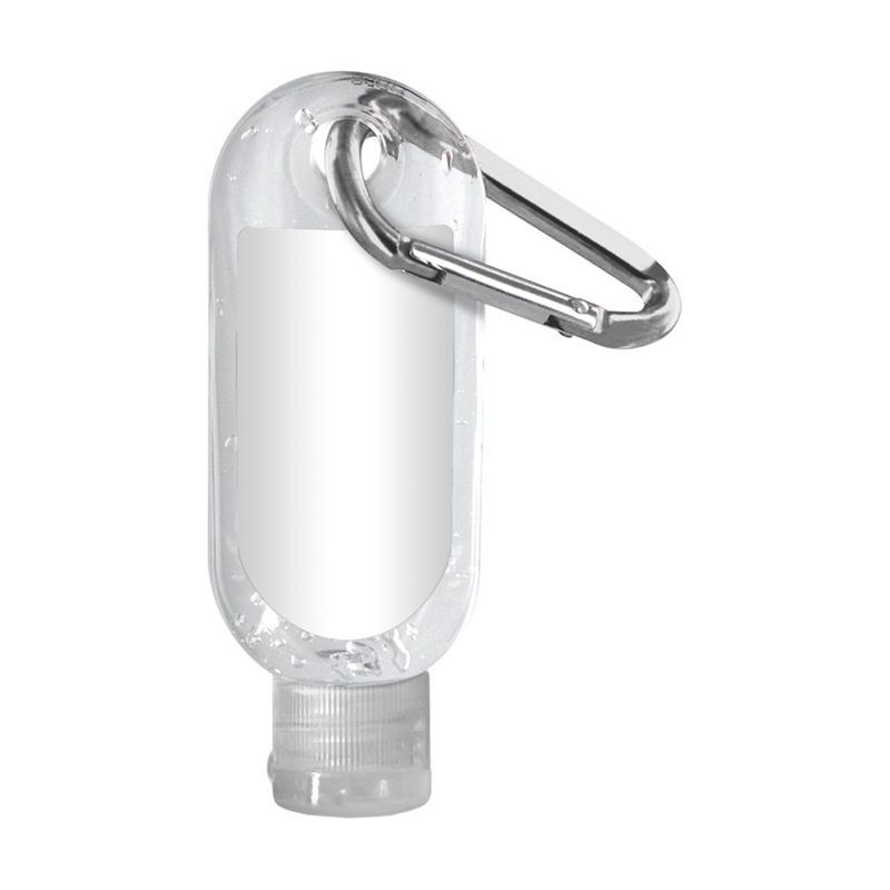 Clear Bottle 1.9 oz Sanitizer with Carabiner