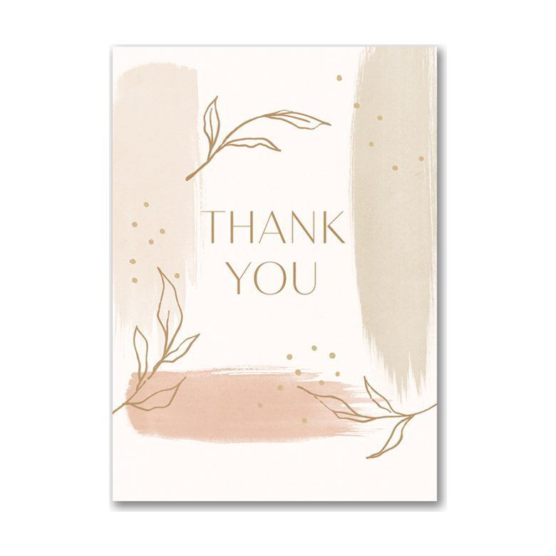 Neutral Brushstroke Thank You Card