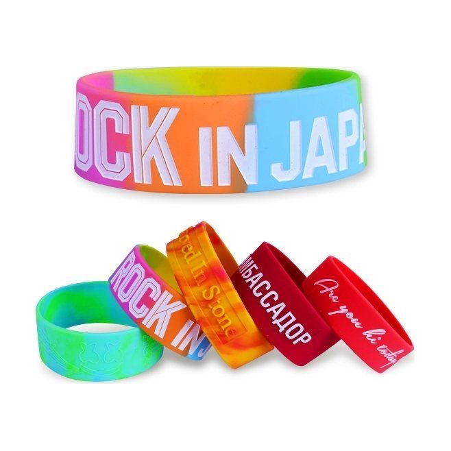 1 in Color Filled Silicone Wristband