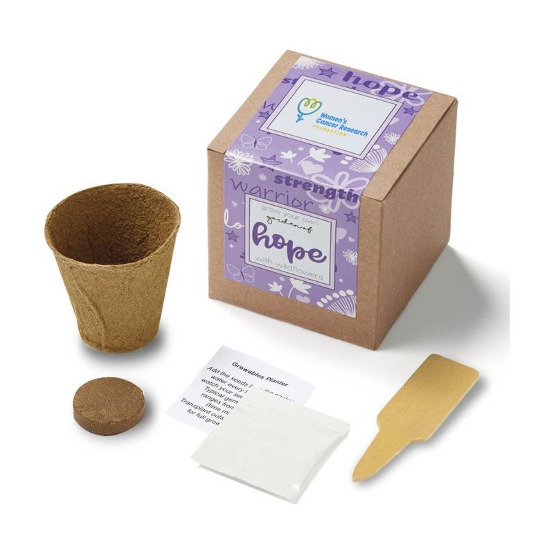 Purple Garden of Hope Planter in Kraft Gift Box