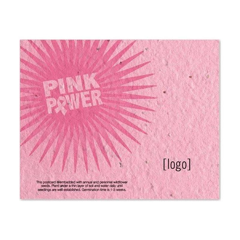 Pink Seed Paper Postcard
