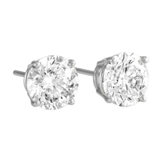Sterling Silver Cubic Zirconia Royal Stud Earrings