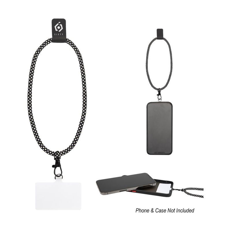 Polyester Phone Wrist Strap with Tether Patch