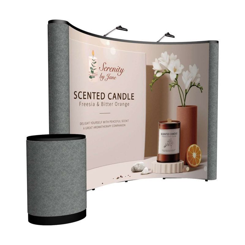 10 ft Curved Pop-Up Floor Display Kit