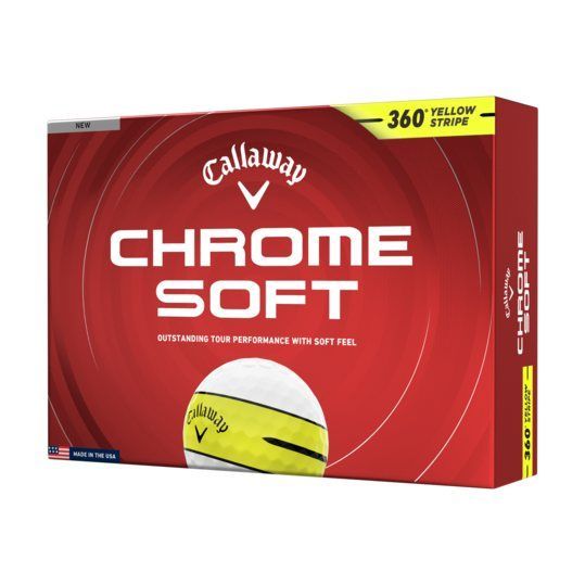 Callaway Chrome Soft 360 Yellow Stripe Golf Balls