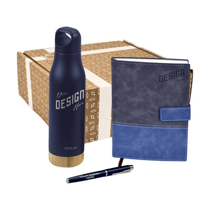 17 Oz. Water Bottle, Valvetine Notebook and Pen Gift Set