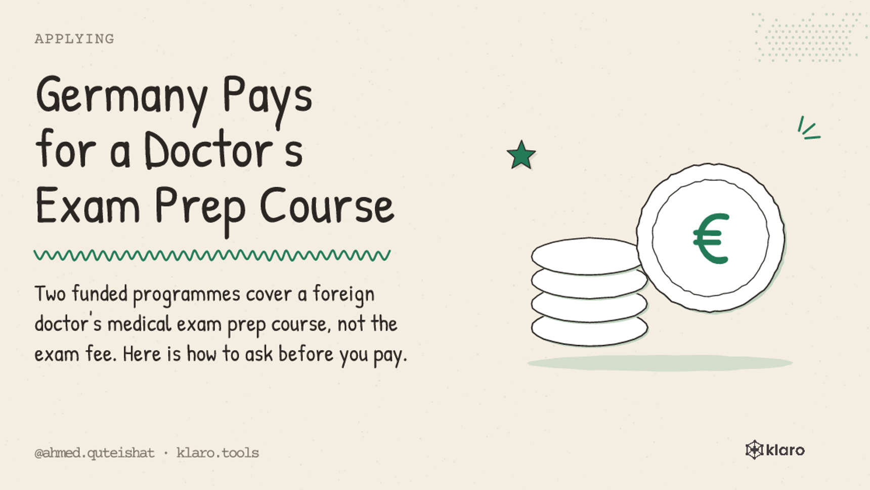 Germany Pays for a Doctor's Exam Prep Course: Two funded programmes cover a foreign doctor's medical exam prep course, not the exam fee. Here is how to ask before you pay.