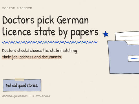 Doctors pick German licence state by papers: Doctors should choose the state matching their job, address and documents.