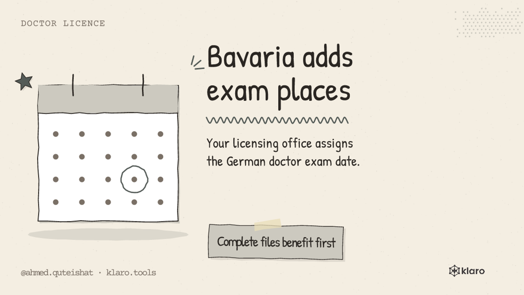 Bavaria adds exam places: Your licensing office assigns the German doctor exam date.