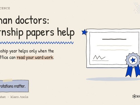 German doctors: internship papers help: Your internship year helps only when the licensing office can read your ward work.