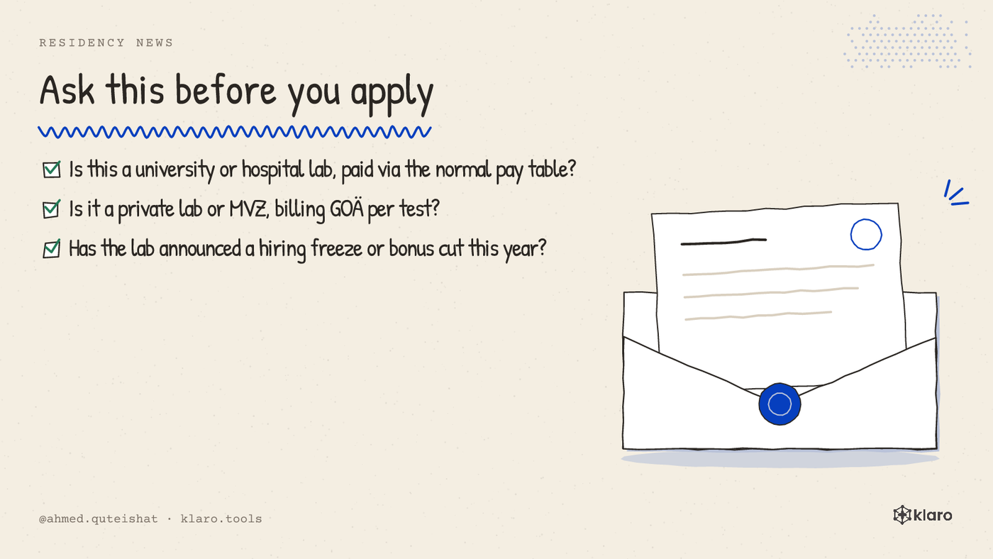 A checklist of three questions to ask a lab before applying there.