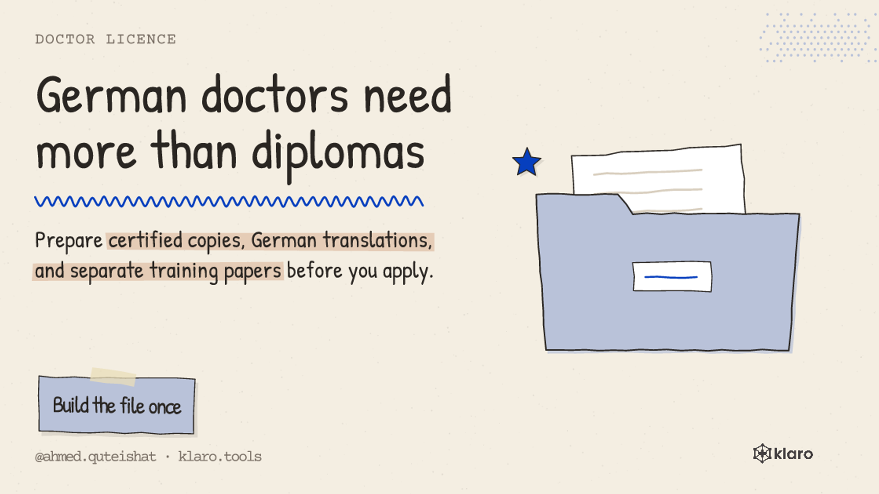 German doctors need more than diplomas: Prepare certified copies, German translations, and separate training papers before you apply.