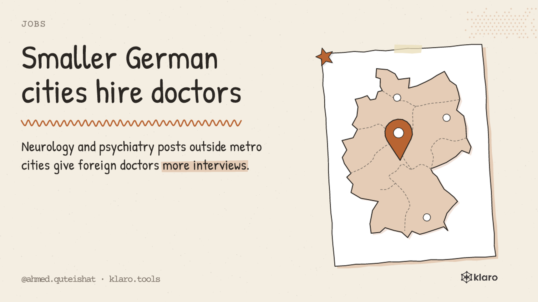 Smaller German cities hire doctors: Neurology and psychiatry posts outside metro cities give foreign doctors more interviews.