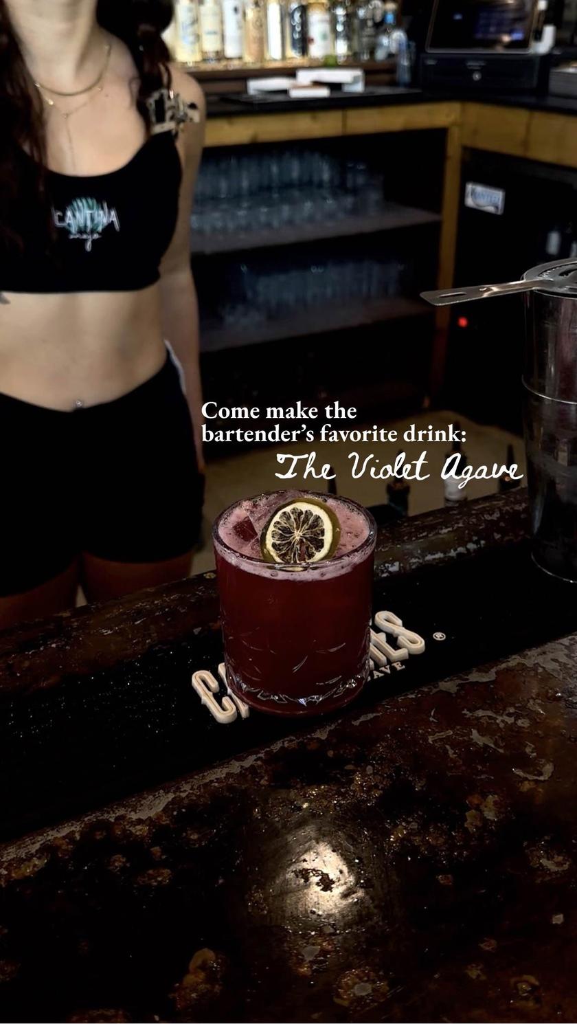 Watch how one of our bartender’s favorite cocktails, the Violet Agave, is made.