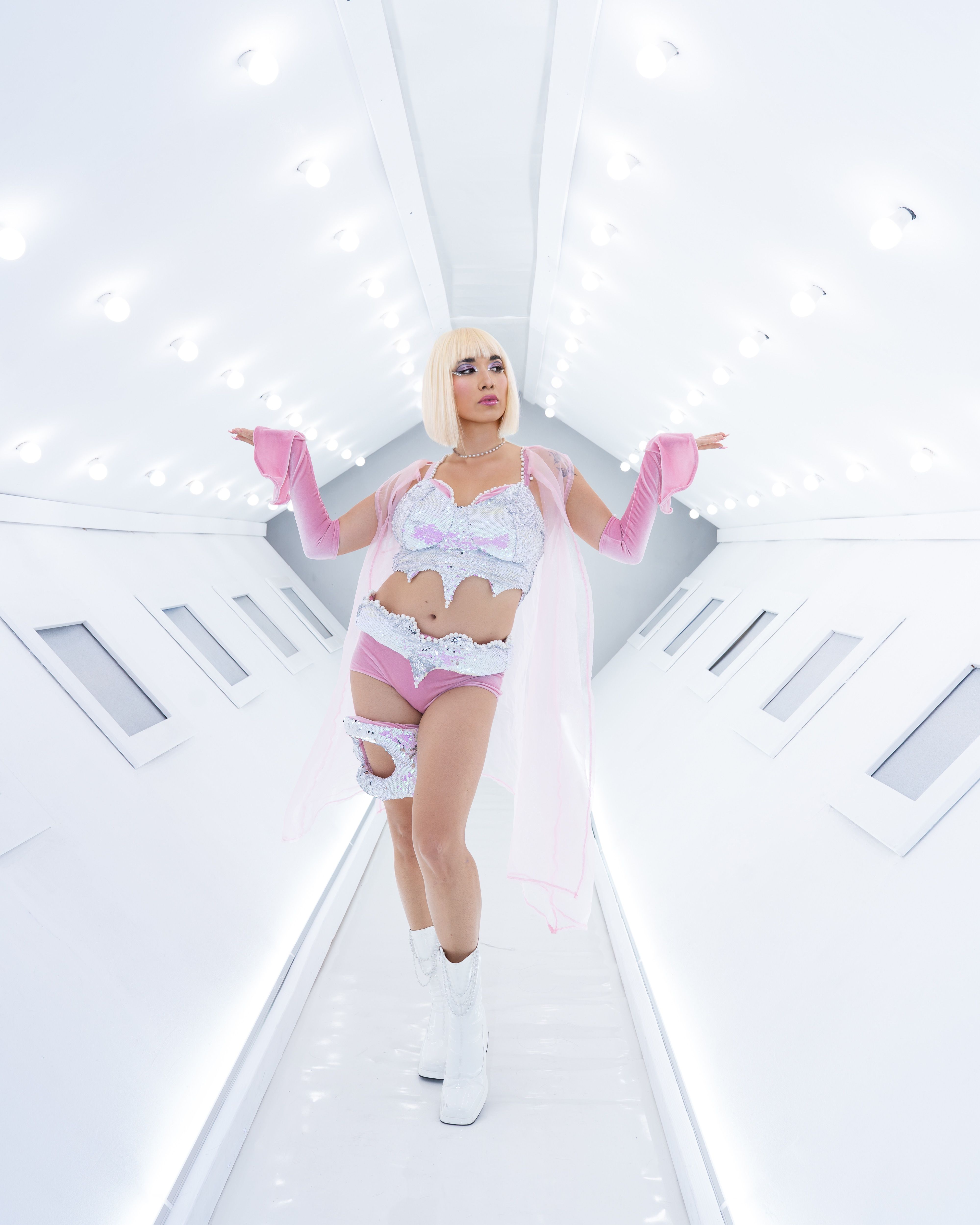 Futuristic look of Ruby Mountain, singer photographed by Gary Javier.