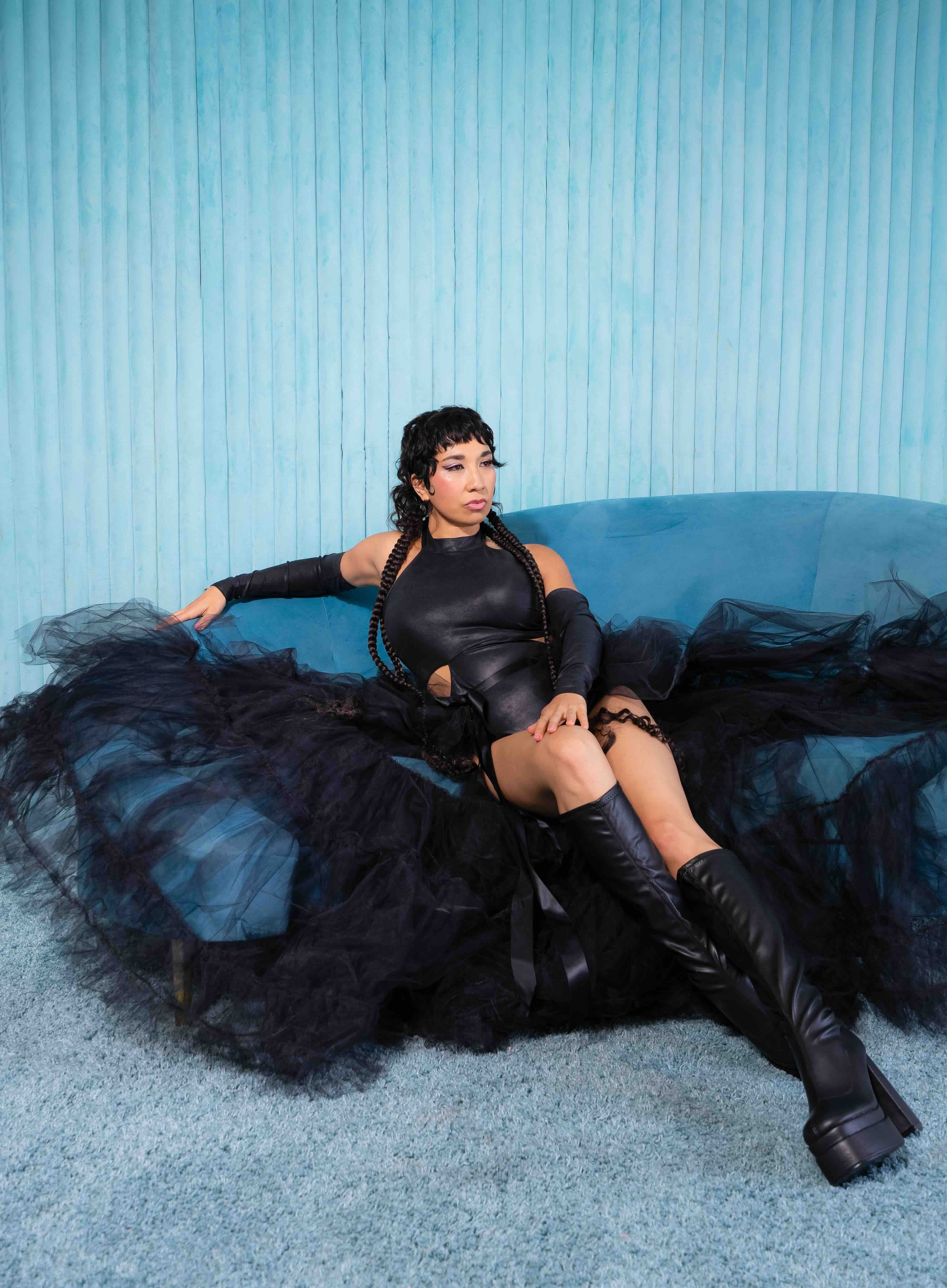 Artistic portrait of Ruby Mountain, singer and EDM producer.