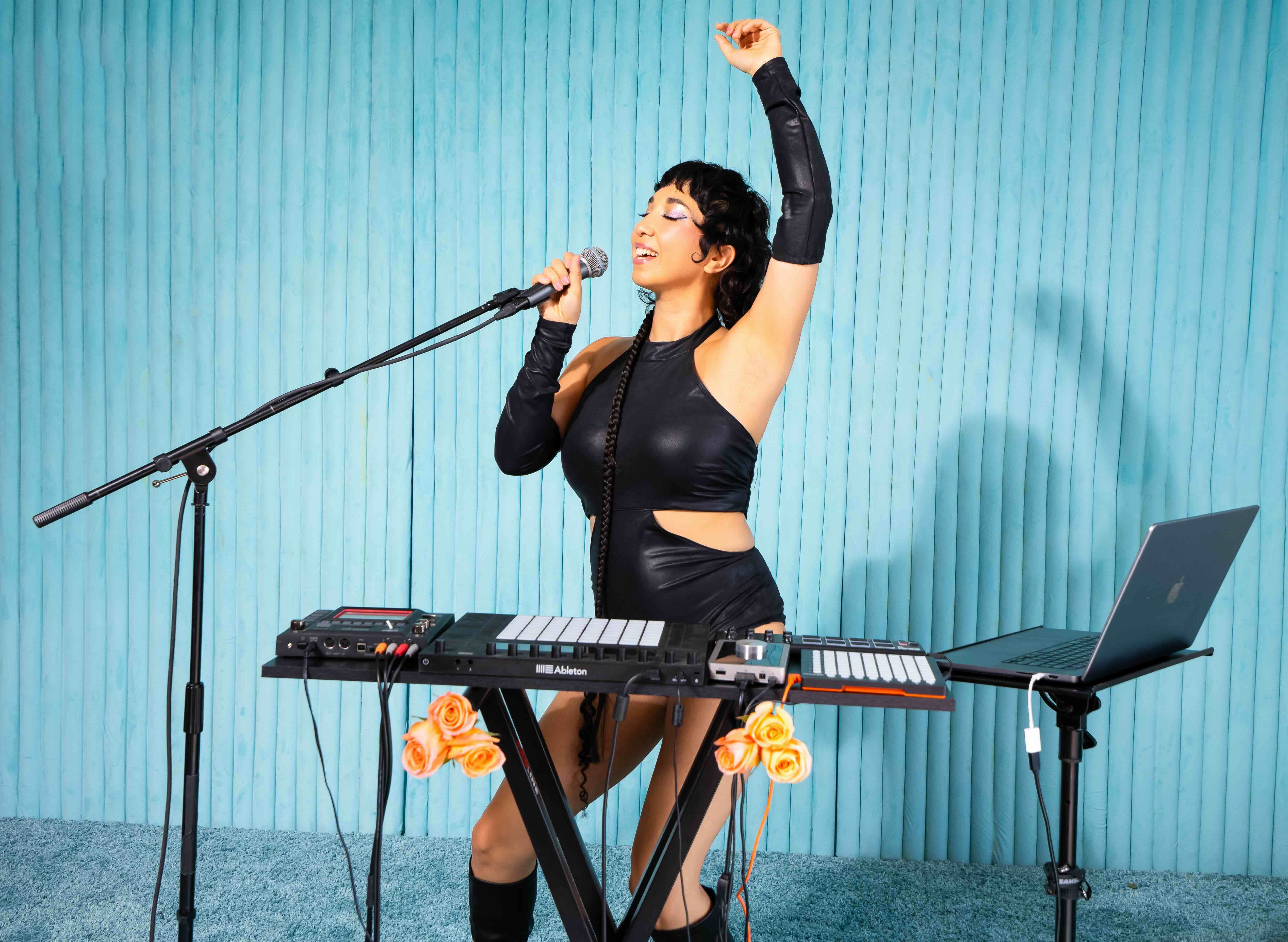 Artistic portrait of Ruby Mountain, singer and EDM producer.