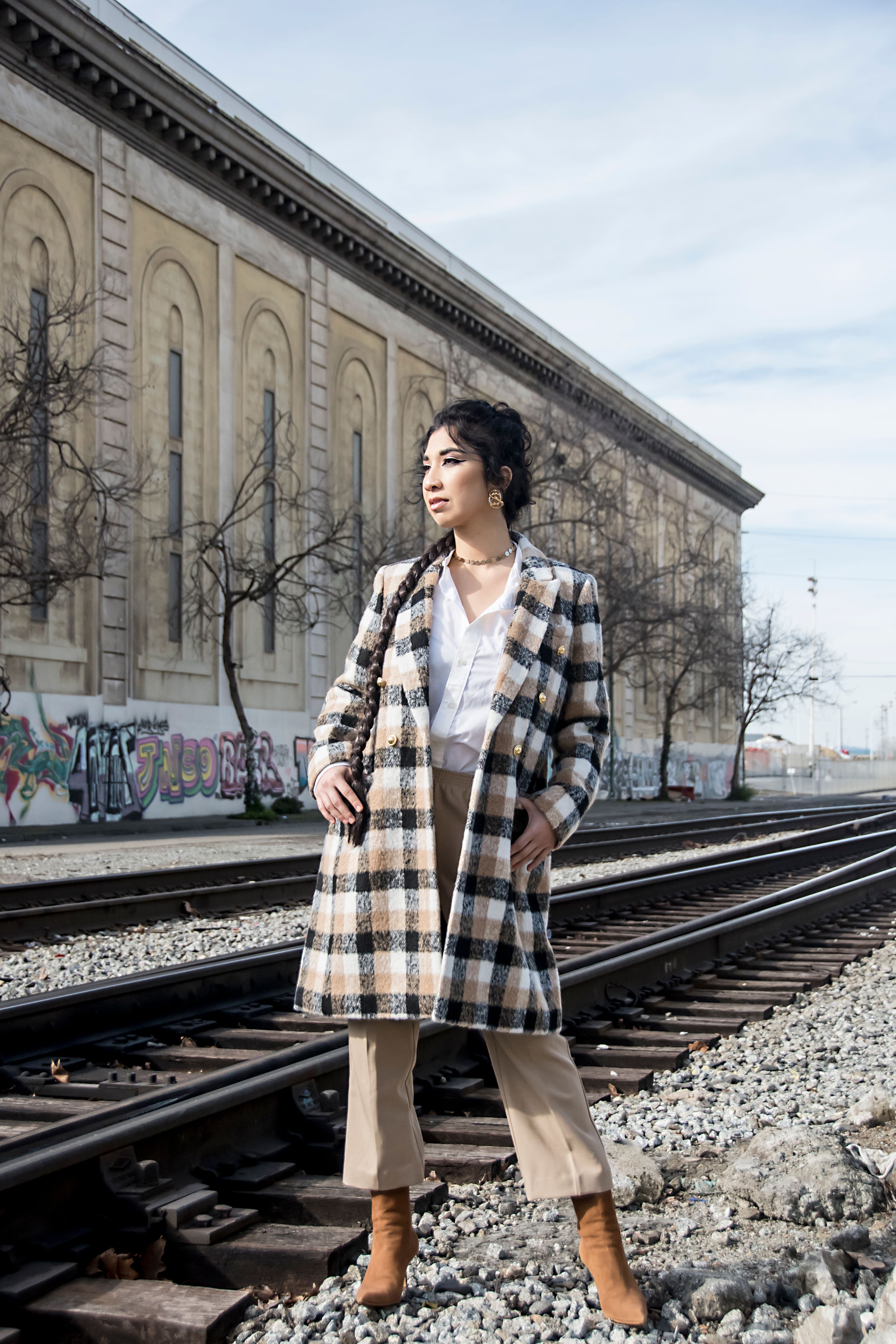 Afghan-inspired fashion worn by Ruby Mountain, singer photographed in Oakland.