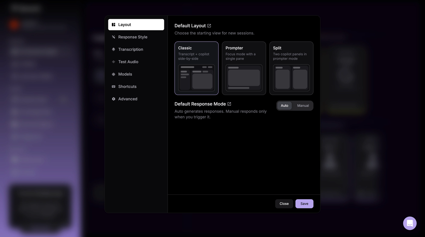 verve ai browser app layout setting
