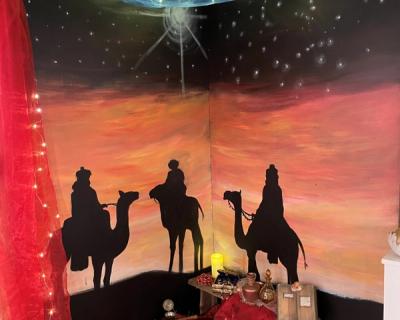 Illustrasjon. Vismennene på vei til Betlehem.