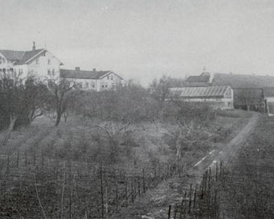 Foto av bygninger på Tomb herregård.