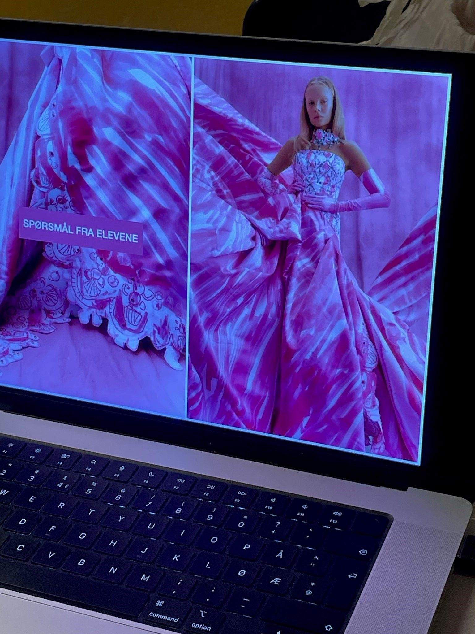 Kjole - en stor kreasjon vises på en Pc-skjerm.