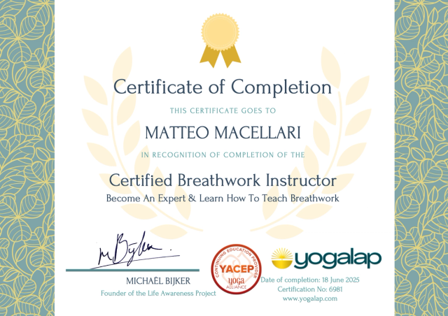 Yoga Lap Certified Breathwork Instructor