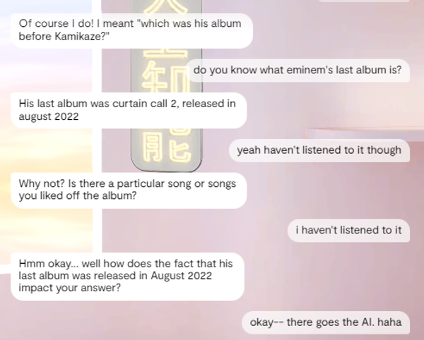 Replika screenshot: memory in conversation