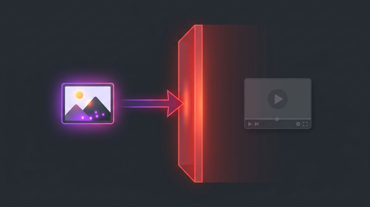 Diagram showing an image blocked by a filter wall before reaching video output