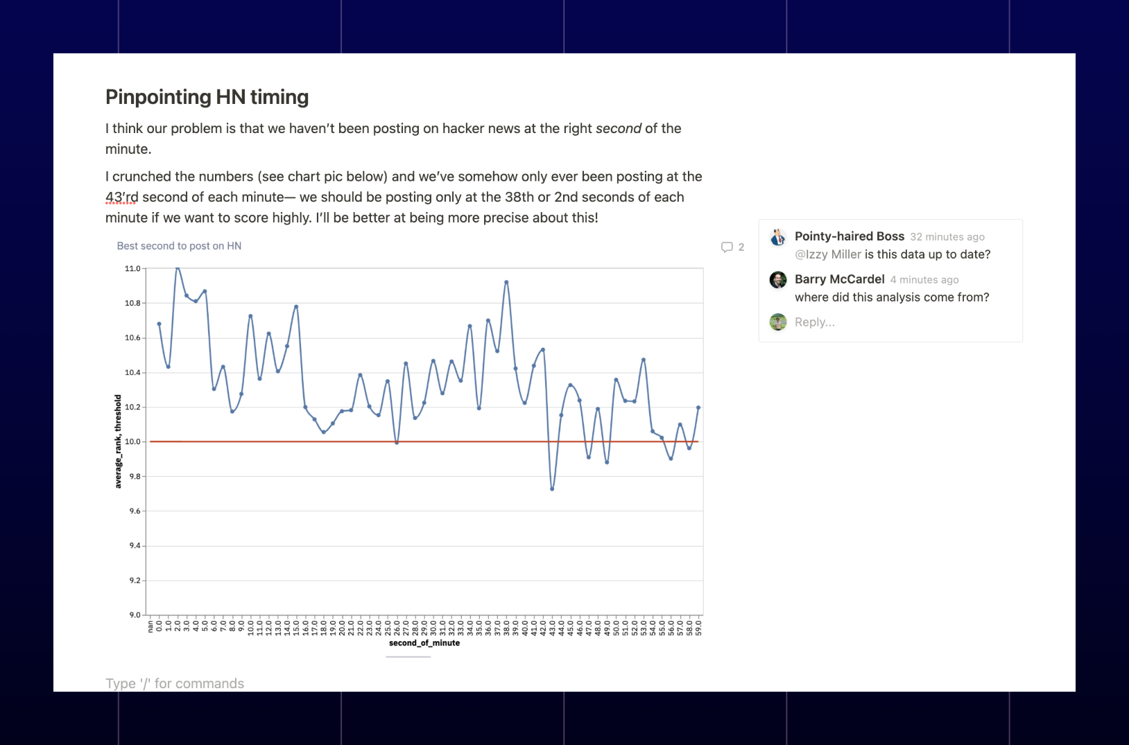 Embedding screenshot comments