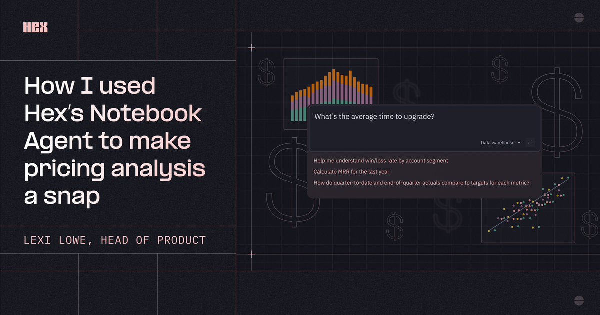 How Hex's Notebook Agent changed pricing analysis with AI-powered data analysis