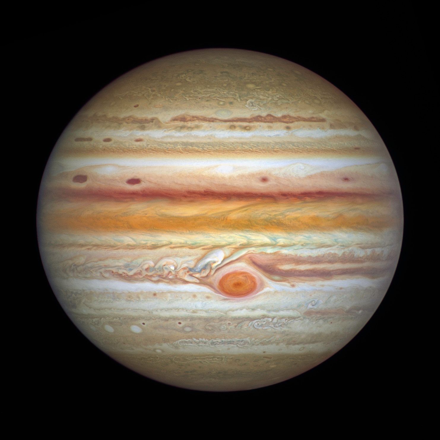 Jupiter from the Hubble Space Telescope — NASA, ESA, A. Simon (NASA-GSFC), and M. H. Wong (UC Berkeley); Image Processing: J. DePasquale (STScI)