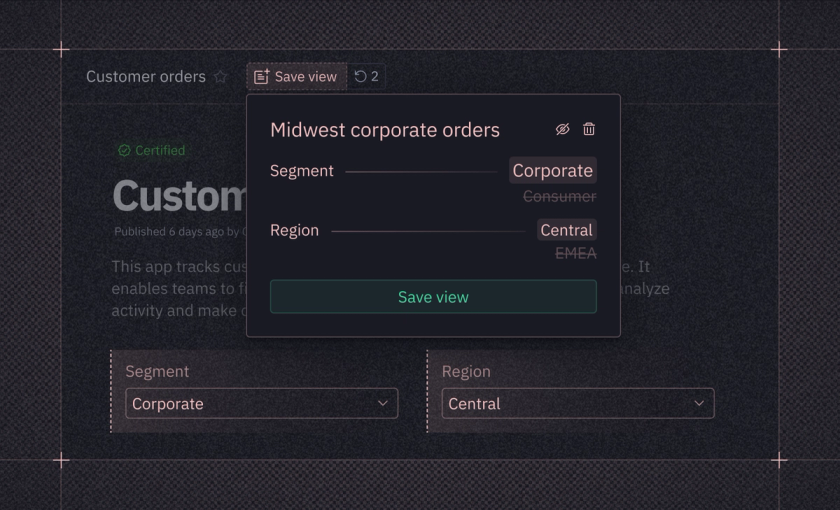 Introducing Saved Views in published apps