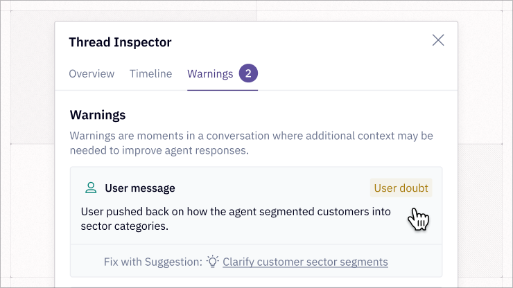 An example warning in Hex