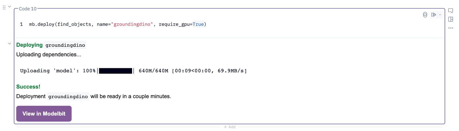 Modelbit deploy function