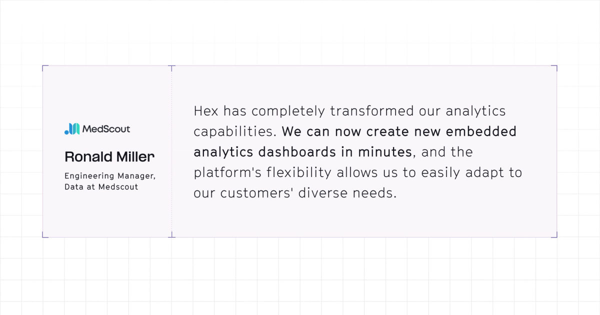 Embedded analytics MedScout Ronald Miller quote