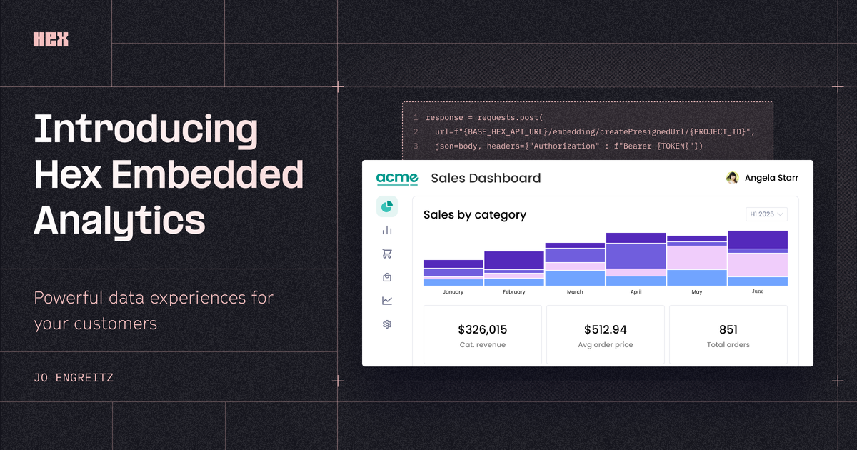 Introducing Hex Embedded Analytics