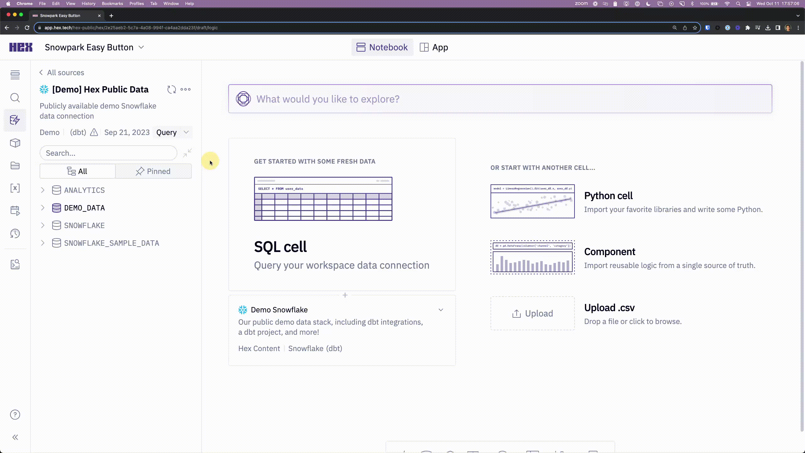 Snowpark Easy Button (gif)