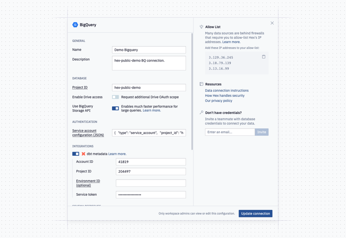 Connecting to BigQuery