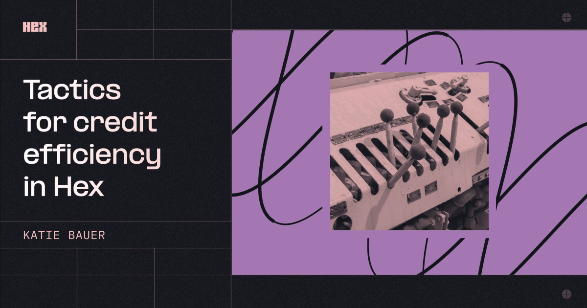Tactics for credit efficiency in Hex